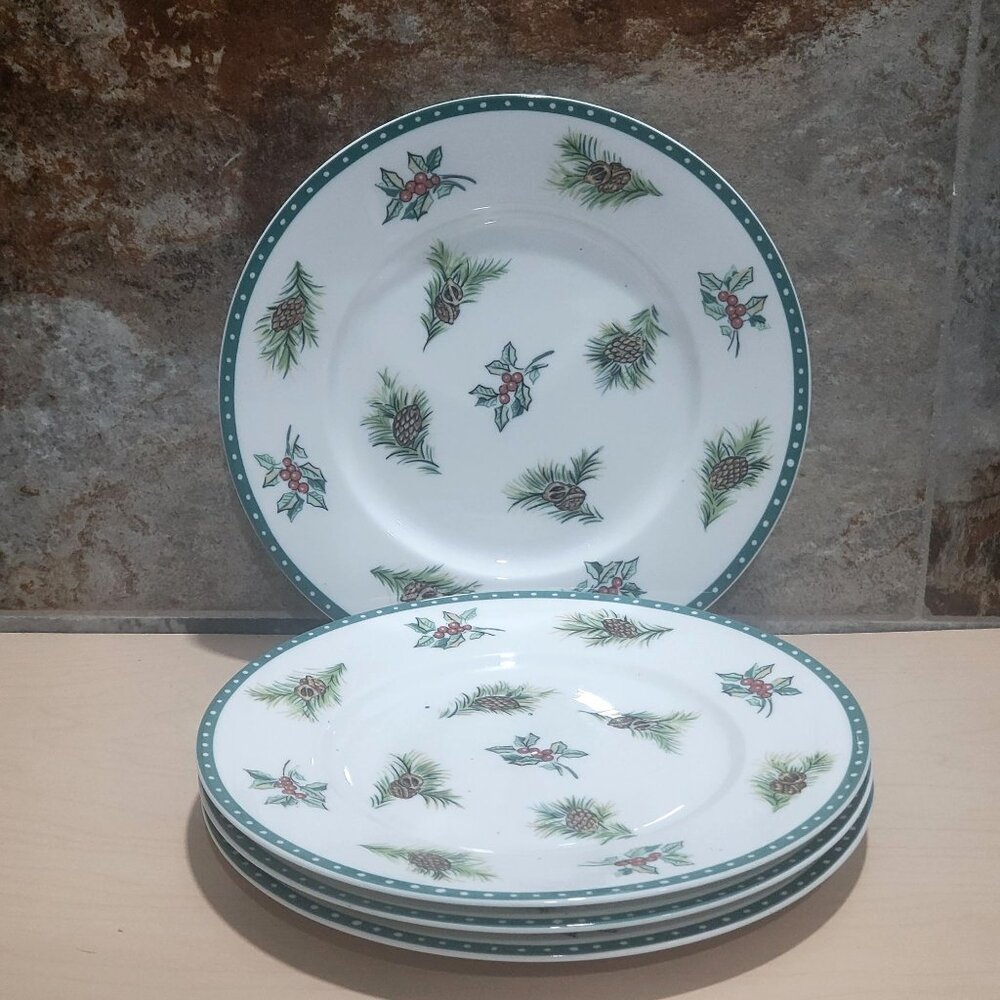 Mikasa Ultima Salad Plate Super Strong Fine China HK 713 Christmas Wish 4 Piece